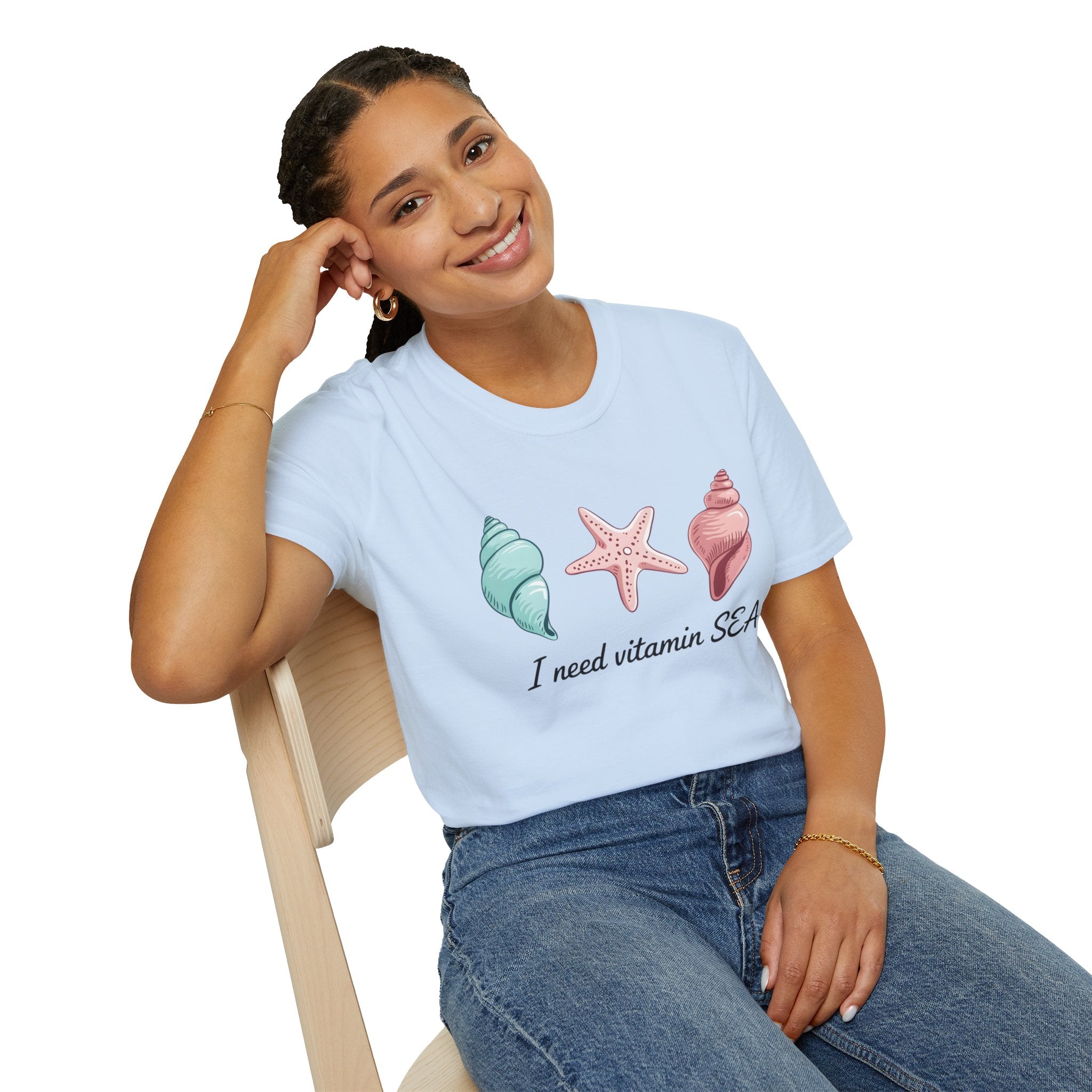 Sea Shell T-Shirt — "I Need Vitamin SEA" Beach Tee