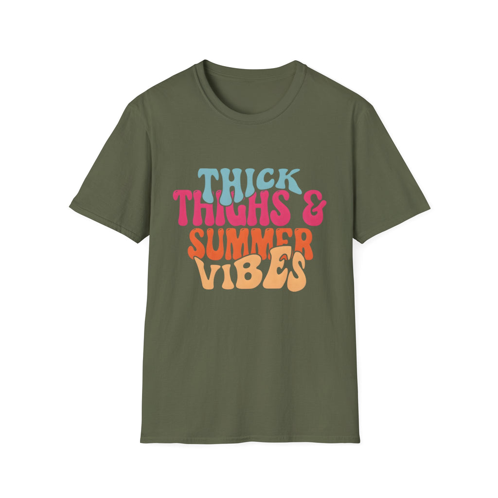 T-Shirt — Thick Thighs & Summer Vibes Retro Graphic Tee