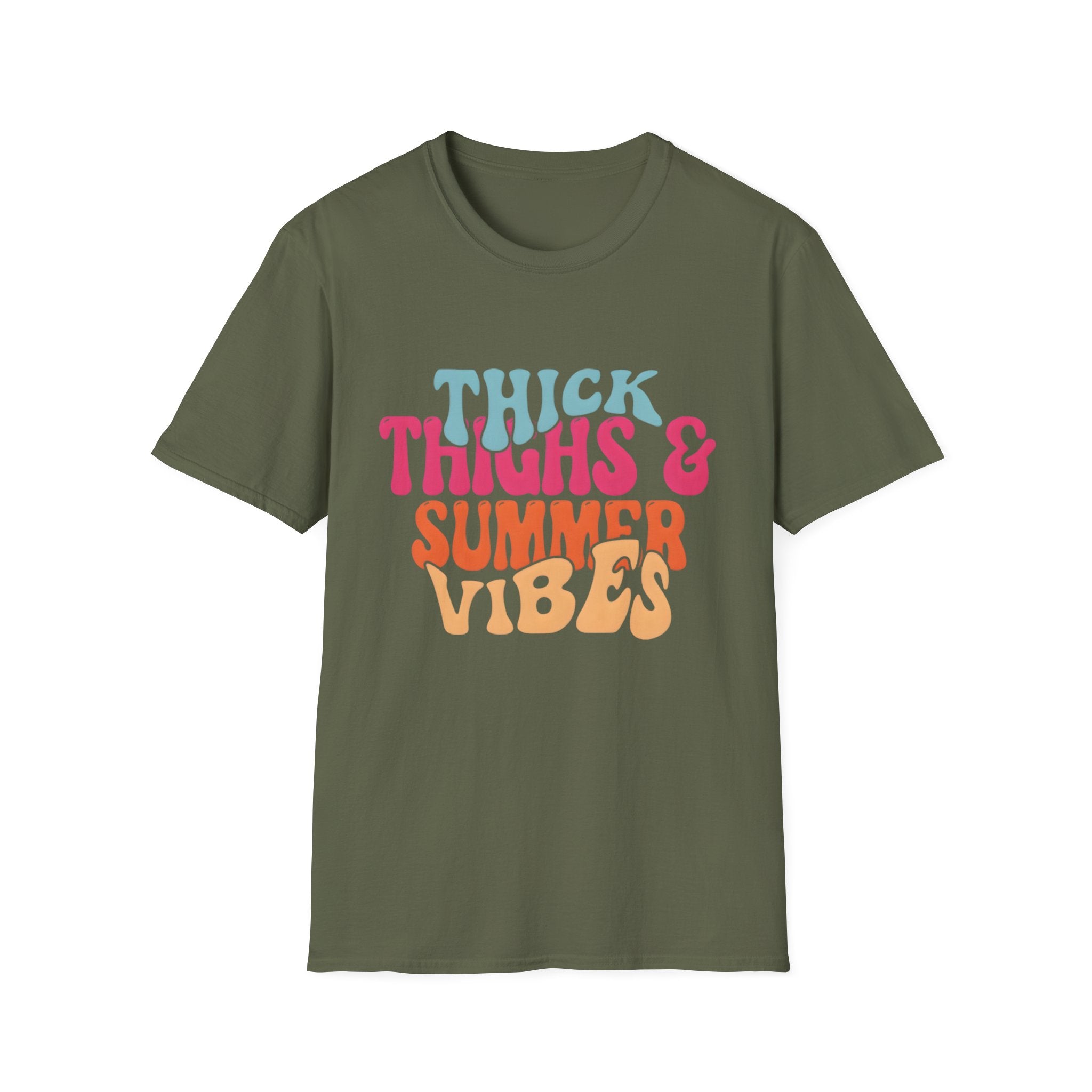 T-Shirt — Thick Thighs & Summer Vibes Retro Graphic Tee