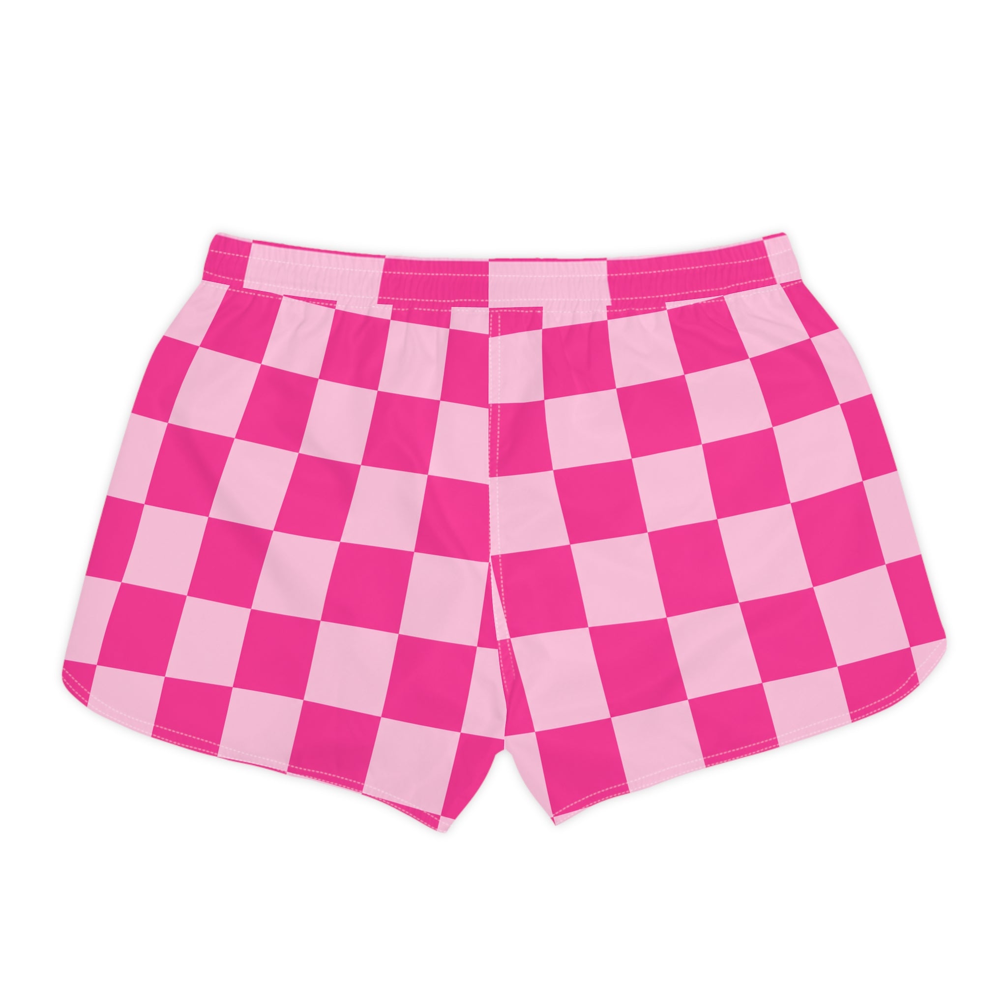Pink Checkerboard Women's Casual Shorts