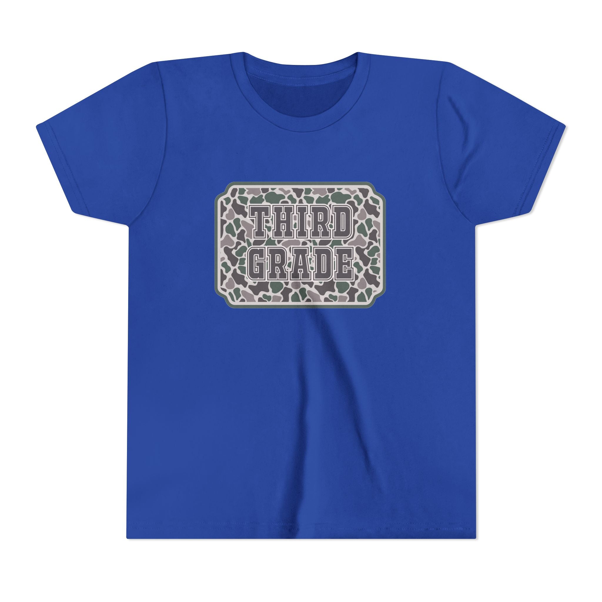Third Grade Camo Youth Tee — Back to School Shirt for Kids