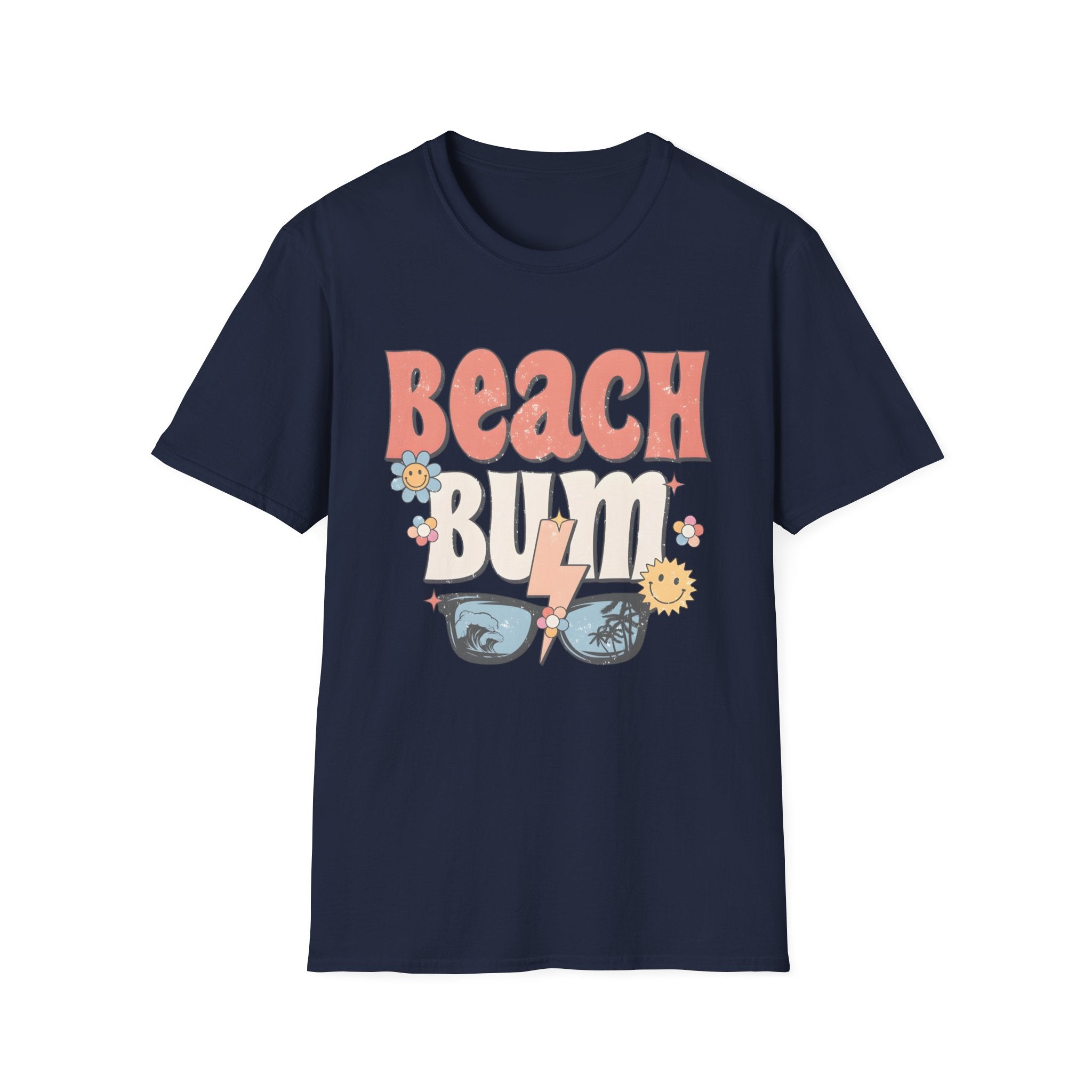Beach Bum T-Shirt — Retro Floral Surf Vibes Tee