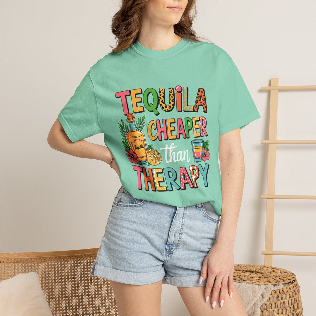 Tequila Cheaper Than Therapy T-shirt | Funny Margarita Cocktail Graphic