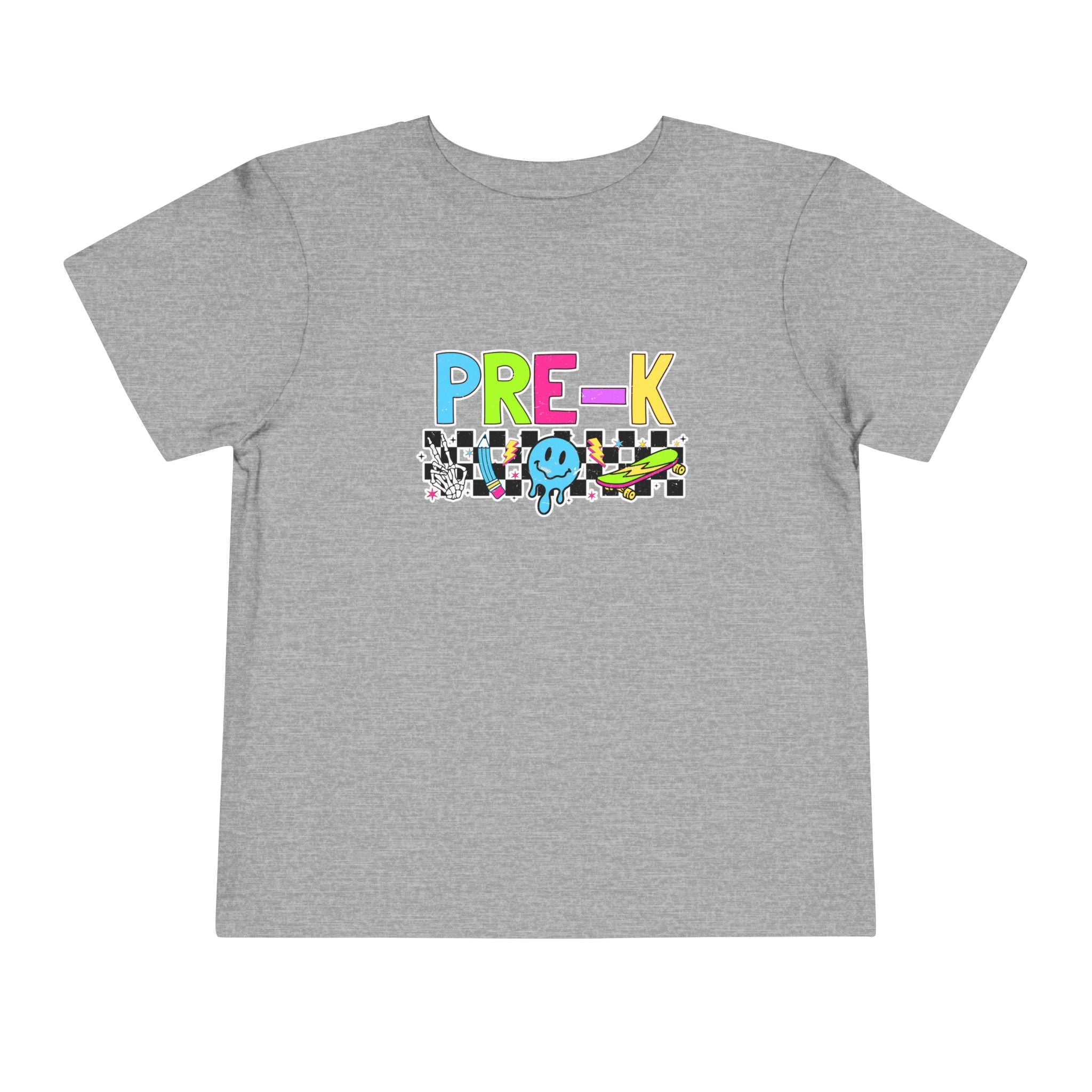 PRE-K Toddler Tee — Colorful Checkerboard Smile Preschool Shirt
