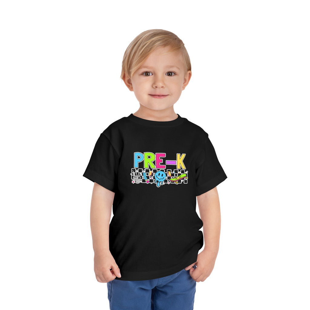 PRE-K Toddler Tee — Colorful Checkerboard Smile Preschool Shirt