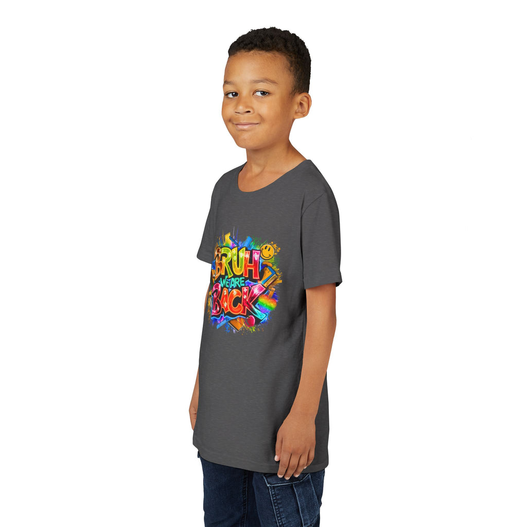 Youth Tee — Colorful "Bruh We Are Back" Graffiti Graphic Shirt