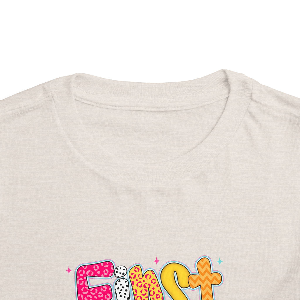 Toddler Tee - Colorful "First Grade" Graphic Baby Shirt