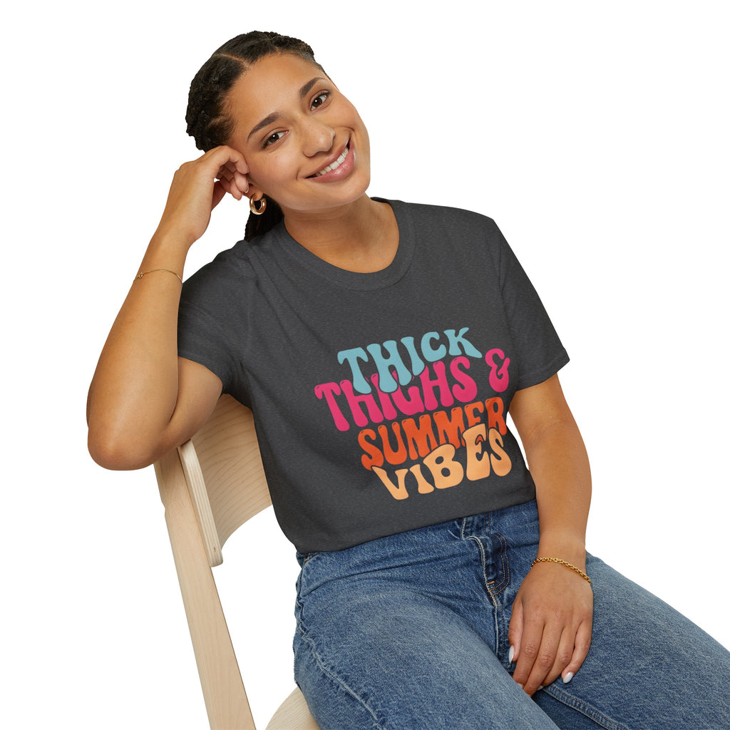 T-Shirt — Thick Thighs & Summer Vibes Retro Graphic Tee