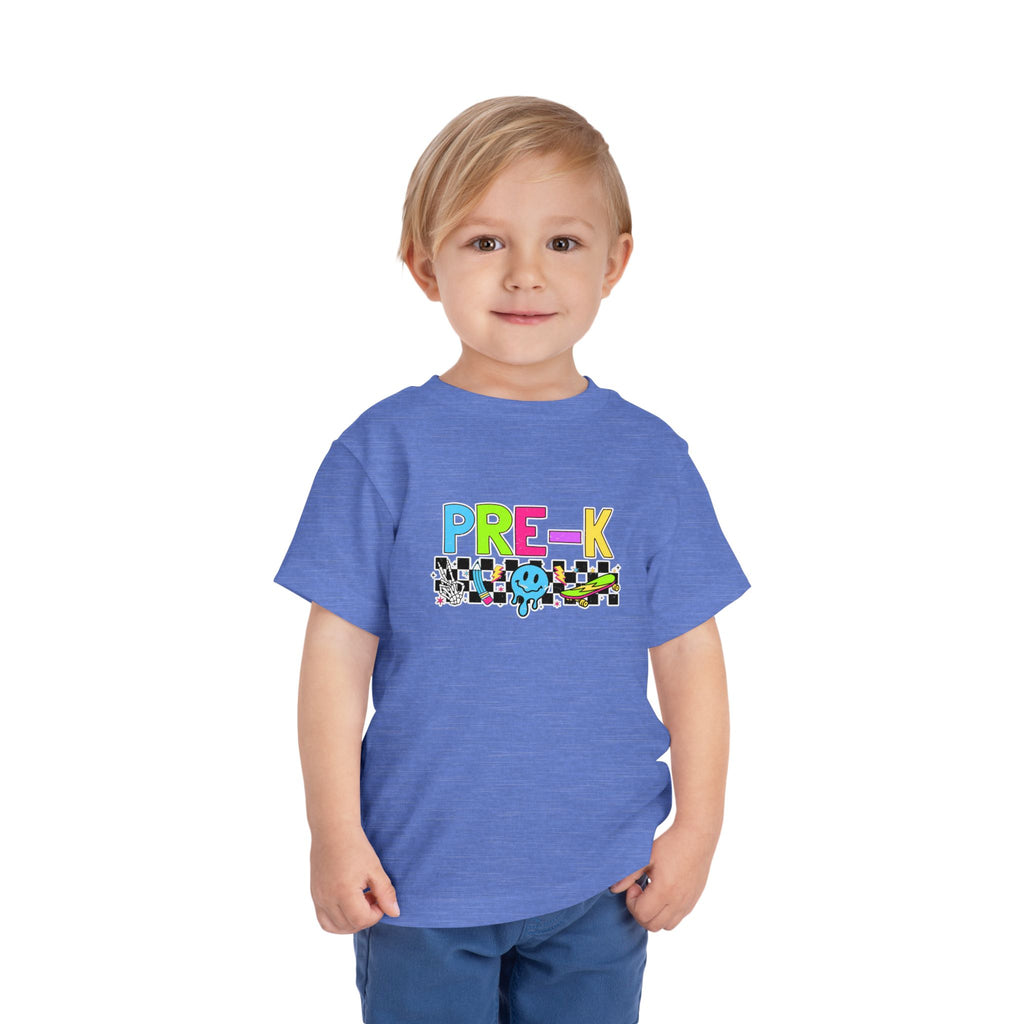 PRE-K Toddler Tee — Colorful Checkerboard Smile Preschool Shirt