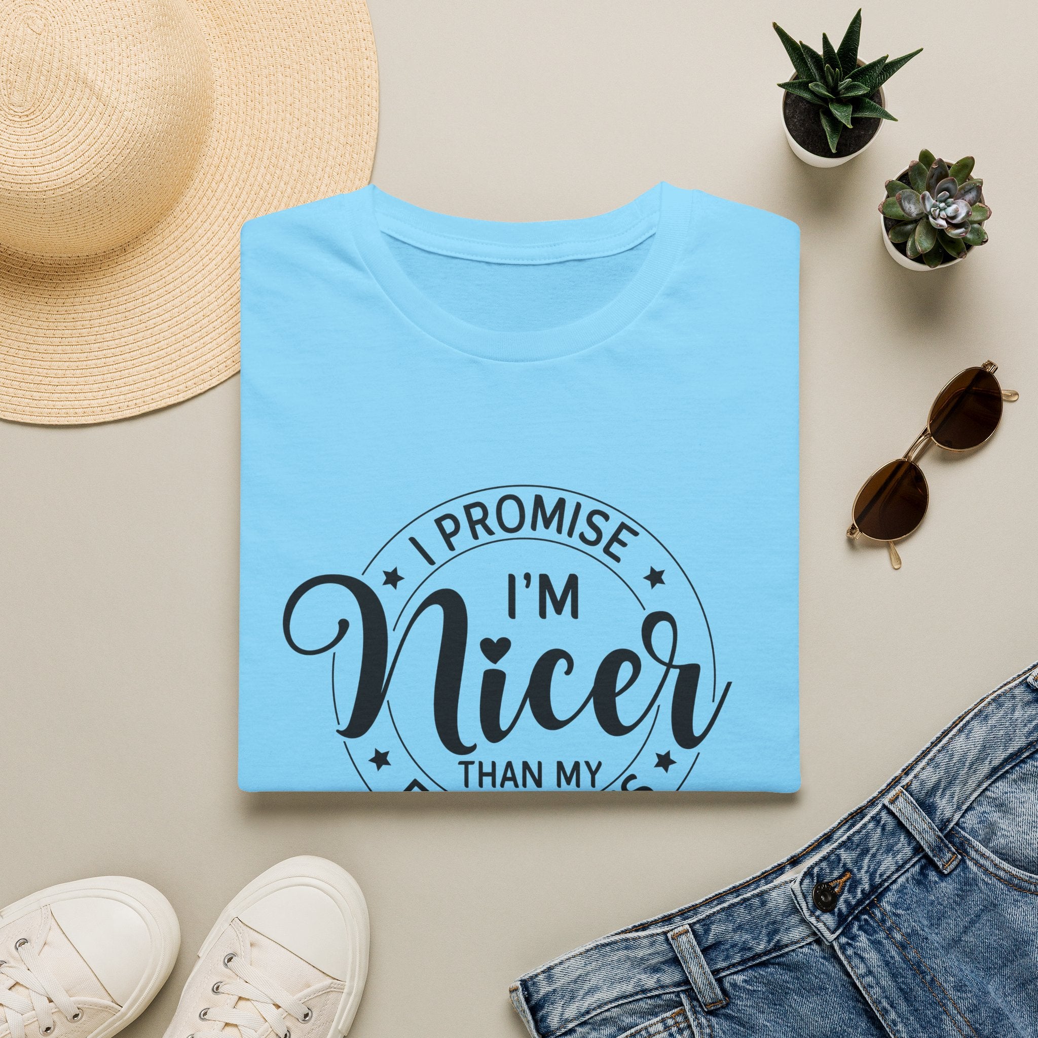 "I Promise I’m Nicer Than My Face Looks" Funny Sarcastic Graphic Tee