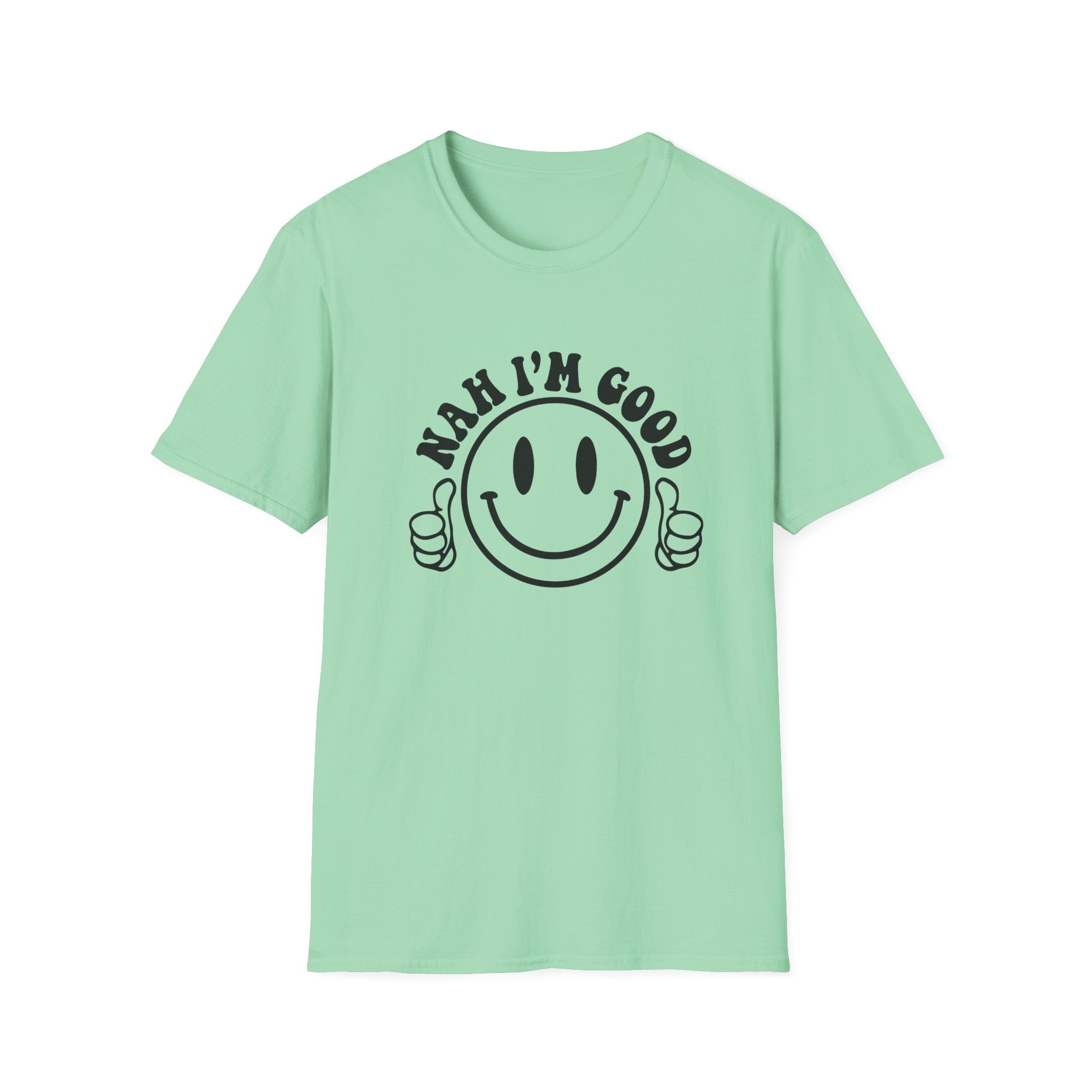 Nah I'm Good Smiley T-Shirt — Thumbs-Up Retro Graphic Tee