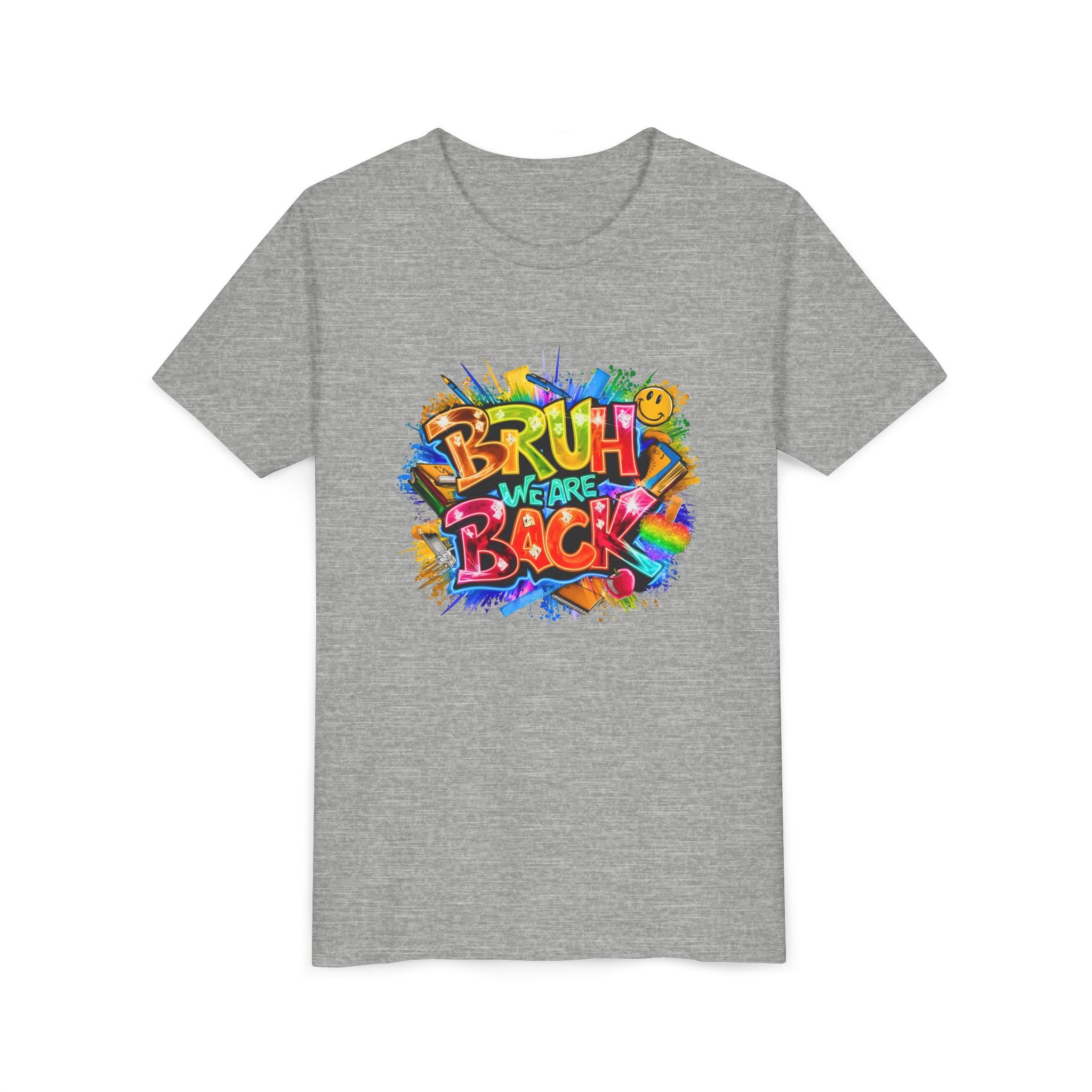 Youth Tee — Colorful "Bruh We Are Back" Graffiti Graphic Shirt