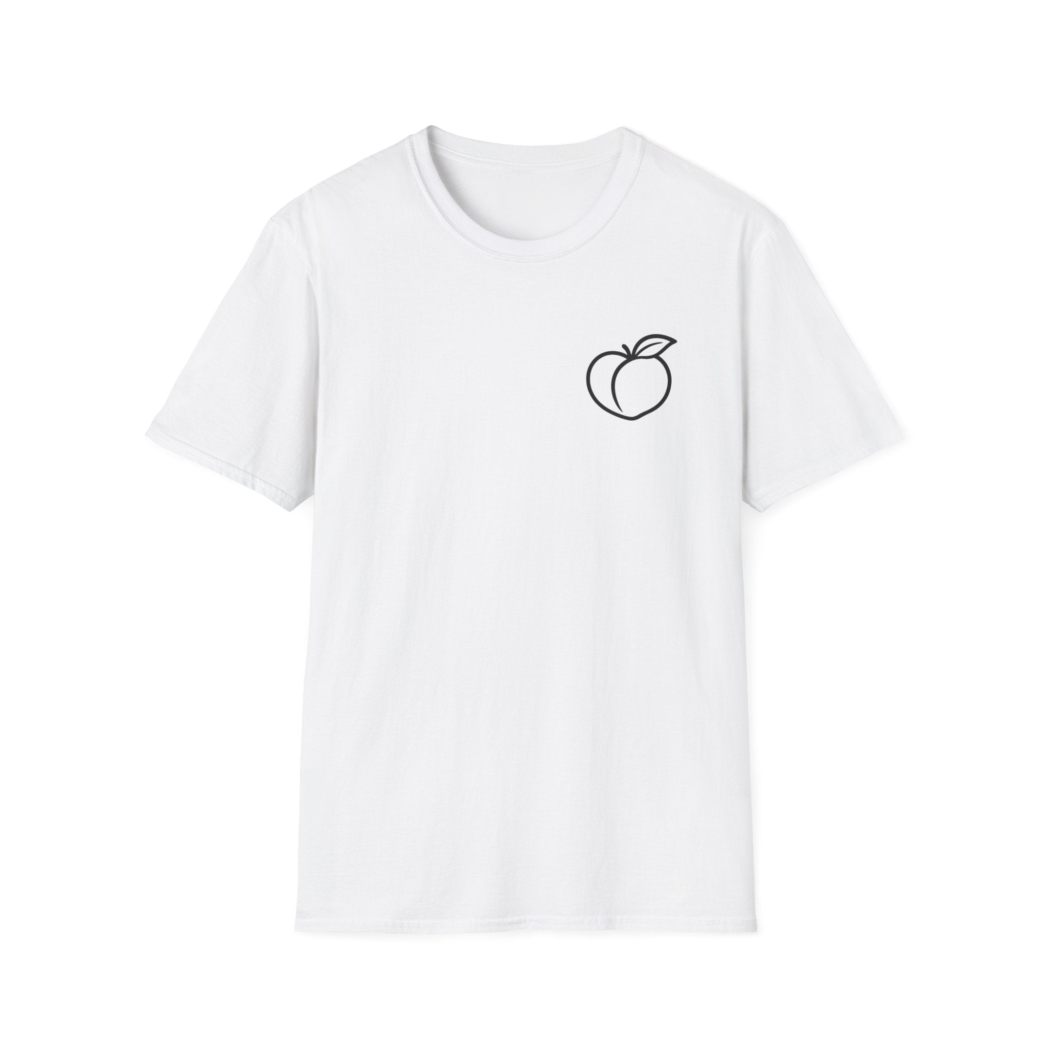 Peach Outline T‑Shirt — Minimal Fruit Graphic Tee